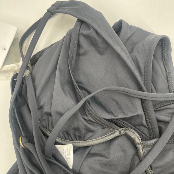 La Blanca Swimsuit SZ 4 Island Goddess Ruched Black One Piece Wired Padding NWT - Picture 12 of 16